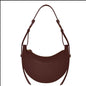 2025 French fashion genuine leather women's shoulder bag, crescent bag, niche design zipper closure shoulder crossbody bag