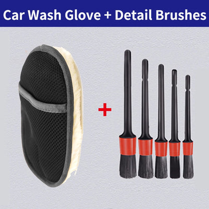 Wool Plush Car Wash Gloves - Soft Cleaning Brush