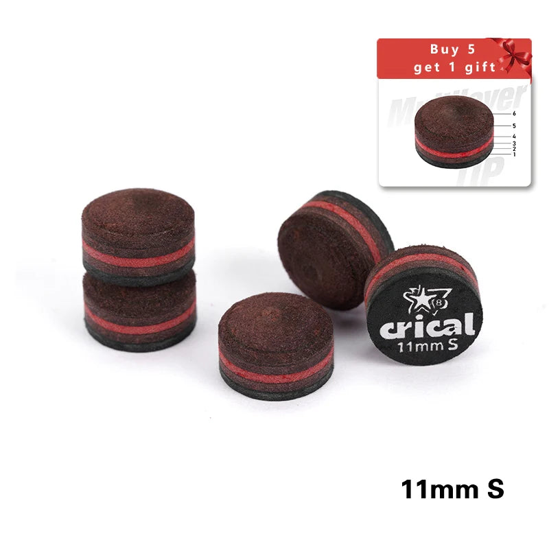 NEW CRICAL Billiard Pool Cue Tips 5pcs Buy 5 Get 6 Carom Cue Tip/Snooker Cue Tip 10mm 10.5mm 11.5mm 13mm Billiard Accessories