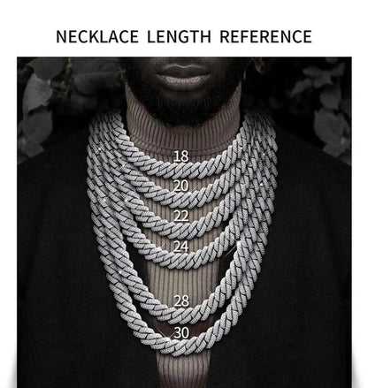 Popular Iced out Rapper Hiphop Chian 14mm 18k Gold Plated 925 Silver Moissanite Cuban link Men Chain
