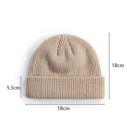 Rimiut Strickmütze für Herren & Damen Mützen Wolle Mode Einfache Warme Mütze Beanies Einfarbig Herbst Winter Mütze Trendiger Stil