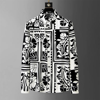 Men's Luxury Print Long Sleeve Casual Shirt