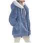 Herbst-Winter-Mode Damenmantel Neu Lässig Kapuzenreißverschluss Damenbekleidung Kaschmir Damen-Fleecejacke Einfarbige Damenmäntel