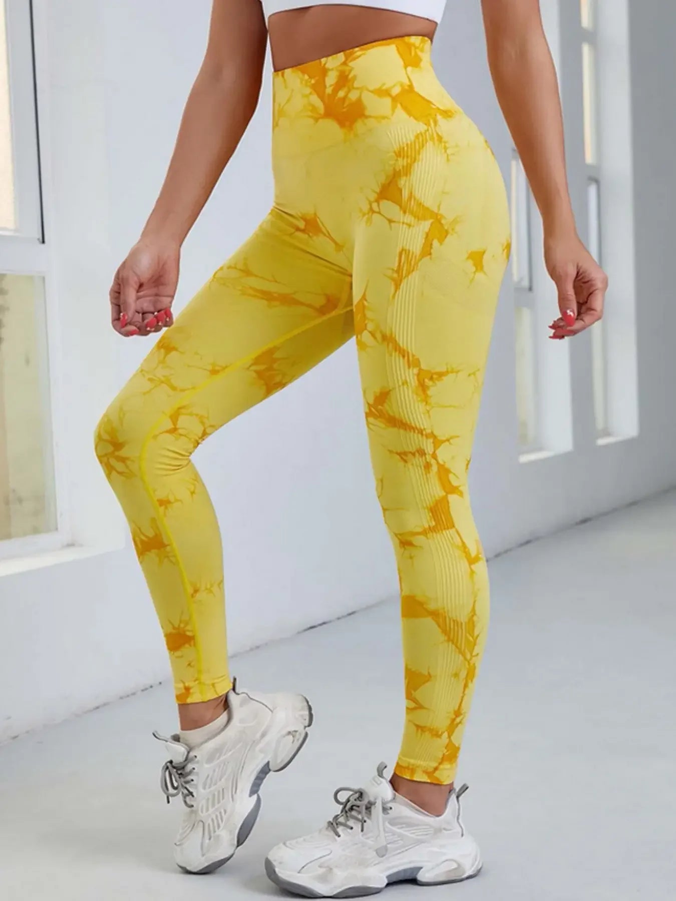 Damen High Waist Nahtlose Leggings – Tie-Dye Yoga-Hose, blickdicht, Fitness- & Workout-Tights