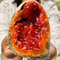 Natural Orange Quartz Crystal Cluster | Home Office Gift