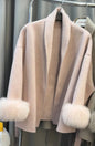 UCXQ Eleganter OL Business-Mantel Pelz-Patchwork Langarm Wollmantel Schöne Damenbekleidung Jacke Herbst 2025 Winter