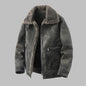 High-quality men's fashionable and stylish new fur integrated men's trendy, thickened suede velvet motorcycle loose jacket