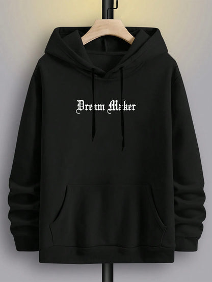 Dream Maker Brave Skulptur Muster Herren Kleidung Kreative Taschen Hoodies Hip Hop Herbst Streetwear Fleece Casual Herrenbekleidung
