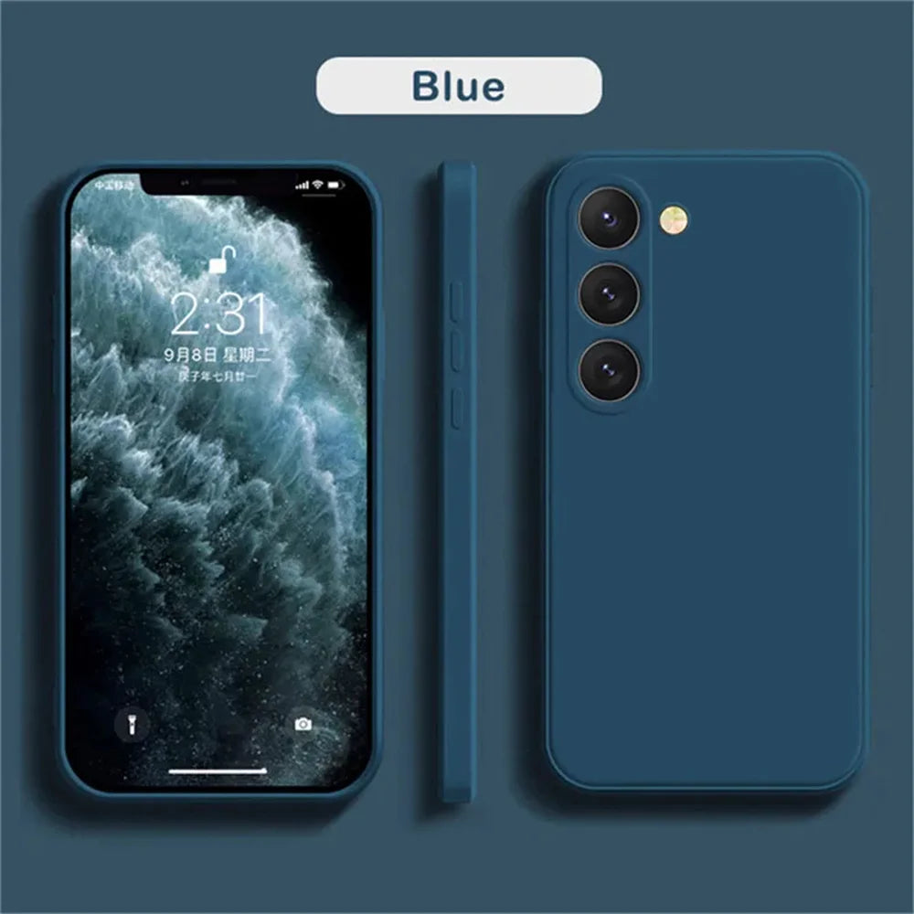 Luxuriöse Flüssigsilikonhülle für Samsung S25 S24 Galaxy S20 S21 S22 S23 FE Plus Note10 20 A52 A31 A41 A71 A51 A72 A70 A50 Coque