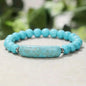 1pc Handmade Stone Bracelet Turquoise  Malachite Gemstone Crystal Rough Bracelet Body Energy Yoga