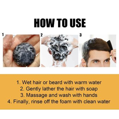 Hair Shampoo Soap Polygonum Multiflorum Black Soap White Hair Repair Soap Hair Care Set Nourishing Anti Dandruff Hair Dye Soap