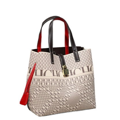 CH Women's High-Quality PVC Crossbody Bucket Bag Classic Printed Letter Design Luxury-Inspired Large Capacity Tote
