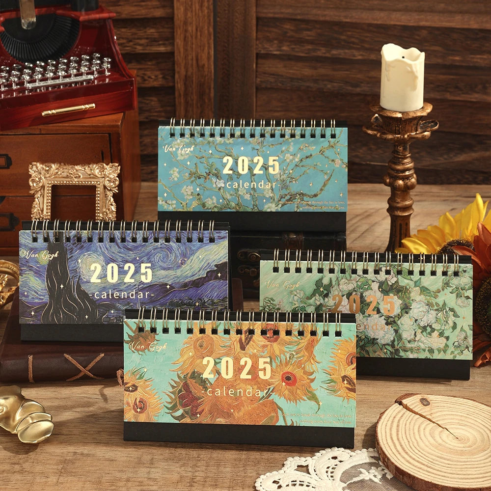 Vintage Coil Desk Calendar Tabletop Flip Memo card