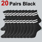 5/10/20 Pairs Neutral Solid Color Round Neck Socks Spring Autumn Sweat Absorbing Breathable Comfortable All-season Sports Socks