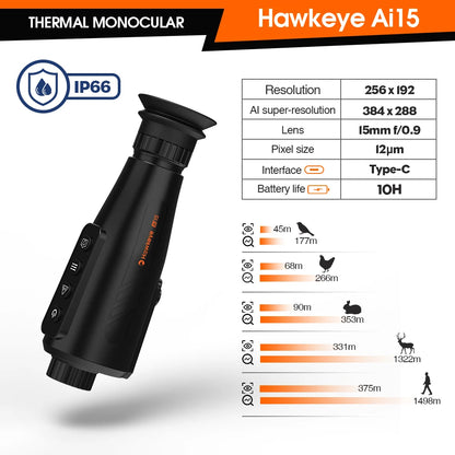 GTMEDIA Thermal Imager AI15 Hunting Thermal Imaging Monocular Affordable Night Vision Scope Infrared Thermal Camera Telescope