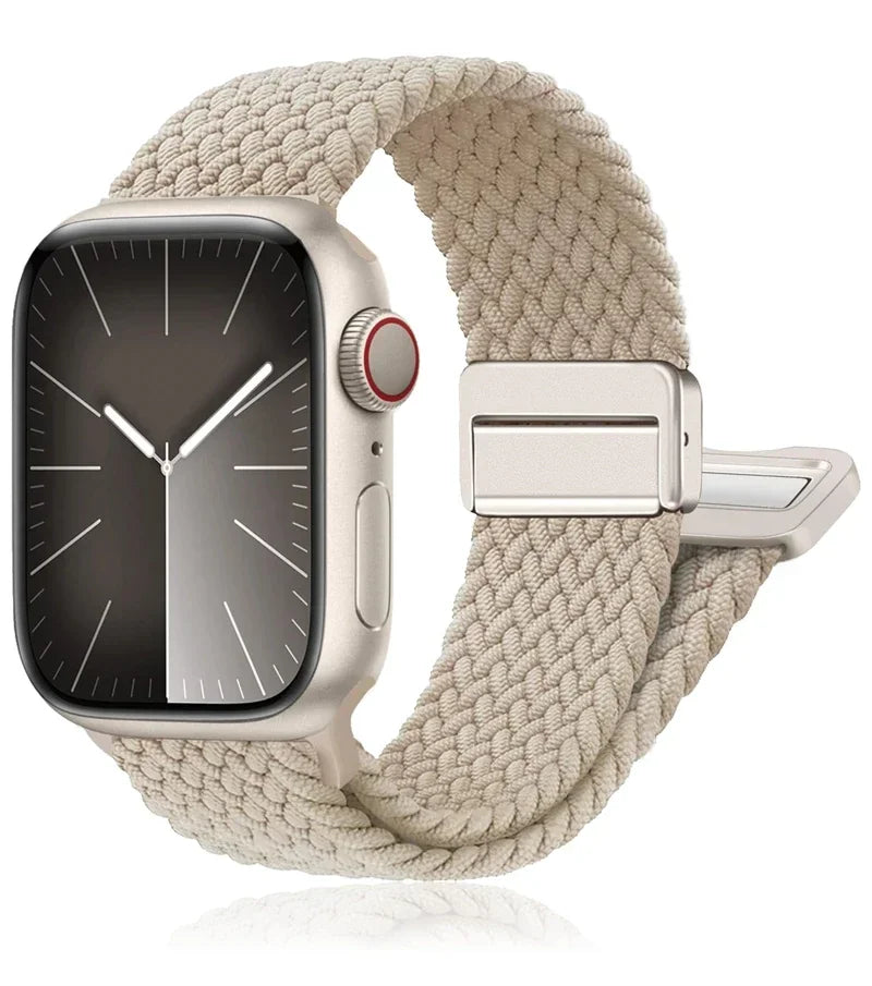 Geflochtenes Band für Apple Watch Armband 44mm 40mm 45mm 46mm 49mm 41mm 38 Magnetisches Nylonarmband iWatch Serie SE 7 6 8 9 10 Ultra 2