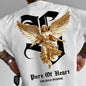 Men's summer 100% pure cotton fashionable casual sports loose angel pattern letter print round neck short sleeved T-shirt top