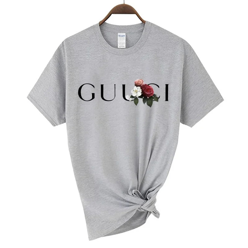 Hochwertiges Damen-T-Shirt mit Buchstaben-Print, lässige Bluse, Oberteile, Sommer, klassischer Stil, Kurzarm, Damen, Harajuku, Y2K-Tee
