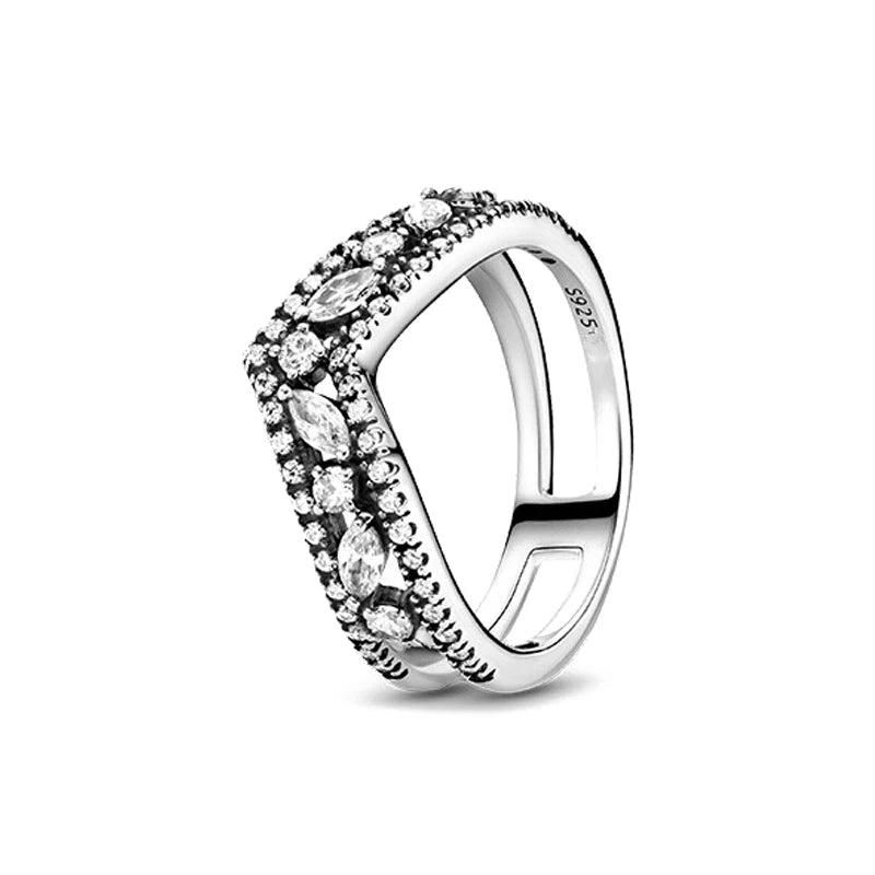 New 925 Sterling Silver Rings Stackable Infinite Heart Red Enamel for Women Mom Original Silver 925 Wedding Ring Jewelry Gift