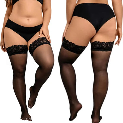 Plus Size Silk Fishnet Over Knee Socks 3XXL