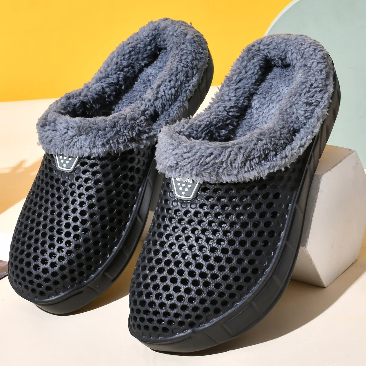 Paar Winter Warme Samt Clogs Pantoletten – Herren & Damen