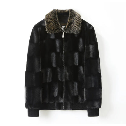 2024 New Fur Jacket Imitation Coat Whole Mink Imitation Men's Winter Gold Velvet