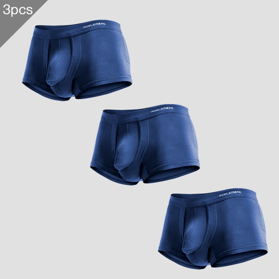 3PCS Men's Ice Silk Separation Underwear Briefs