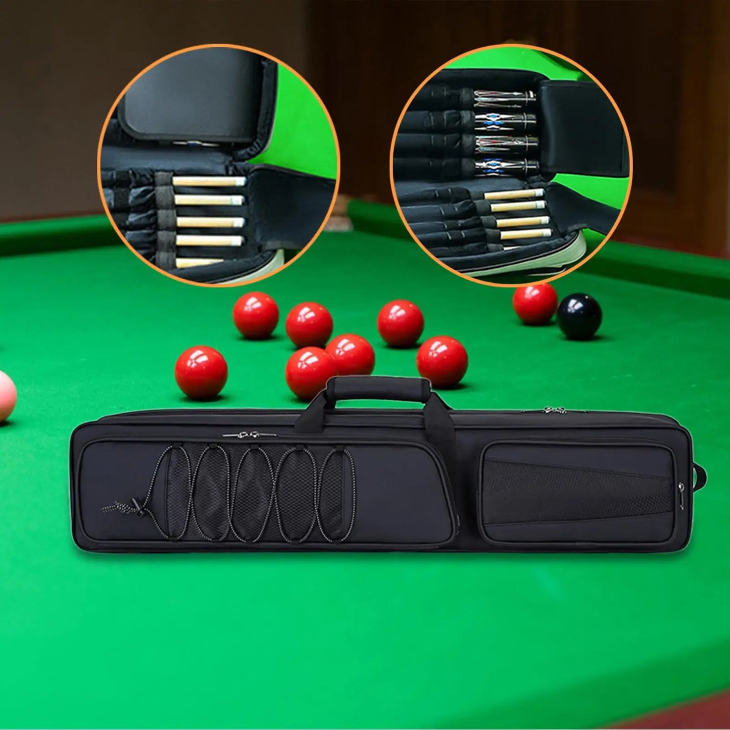 Pool Cue Case 4x5 – Shoulder Strap Billiard Carry Bag