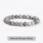 JD Natural Stone Beads Bracelet Amethyst Tiger Eye Crystal Quartz Agate Gem Beads Bangles Women Men Reiki Healling Jewelry Gift