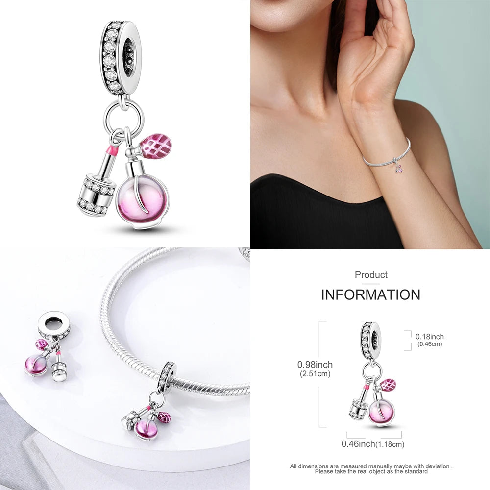 Anhänger 925 Sterling Silber Parfümflaschen-Perlen Anhänger passend für Original 925 Armband Herstellung für Damen Schmuck Mode DIY