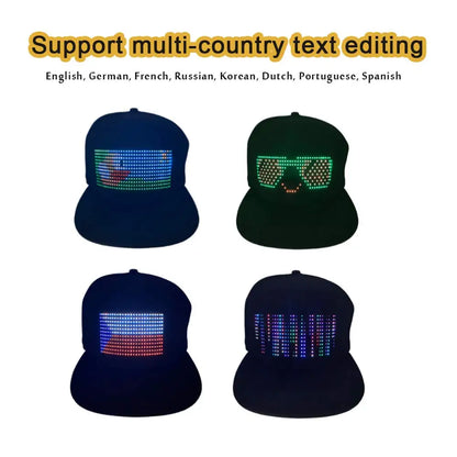 LED Cap – APP Control DIY Light Up Text Music Hat