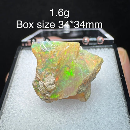Natural Ethiopia Opal Gem Mineral Specimen Box