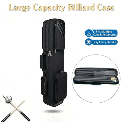 Black billiard case with features highlighted on a white background