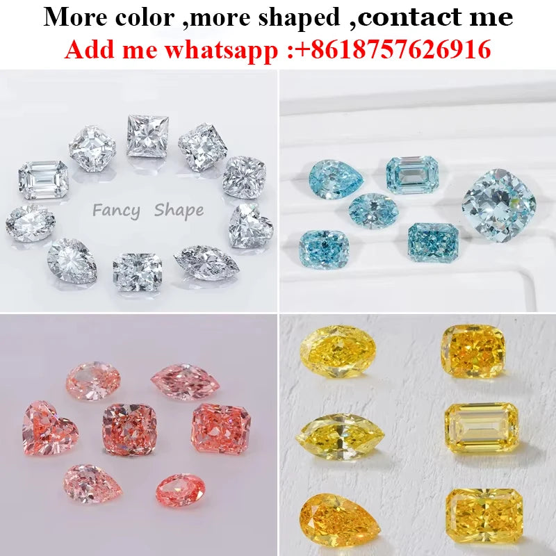 IGI Lab Diamond 1-5CT DEF VS-VVS Pear Heart Emerald Radiant Cushion IGI GIA Certificate White Grown Stone