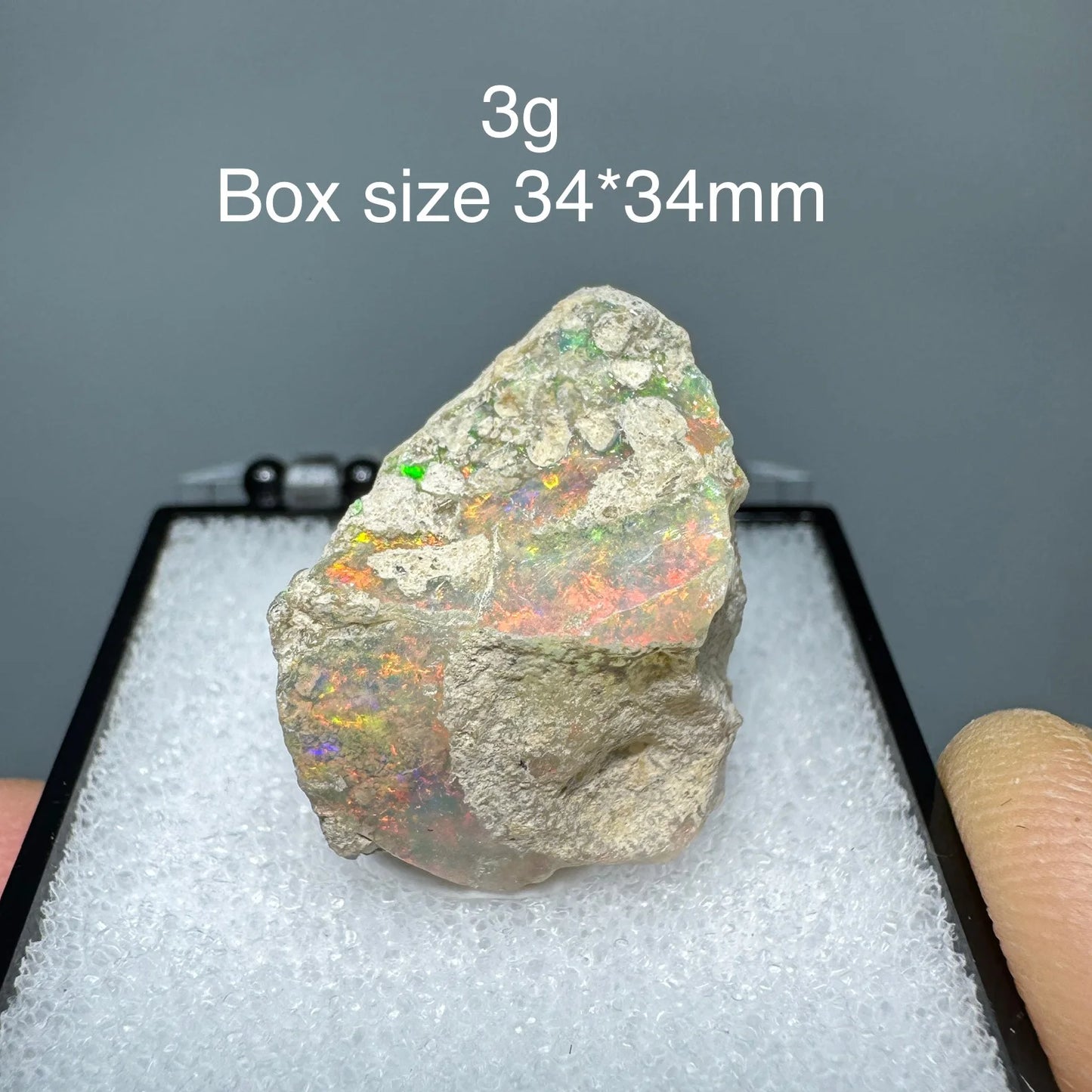 Natural Ethiopia Opal Gem Mineral Specimen Box