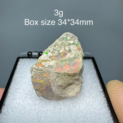 Natural Ethiopia Opal Gem Mineral Specimen Box