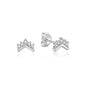 Original 925 Sterling Silver Earrings 2025 Stud Hoop Crystal Earings For Women Rose Gold Crown Heart Infinity Bee Earing Jewelry