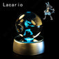 Pokemon Crystal Ball 3D Pikachu Mewtwo Mew Gengar Night Light Lamp Base Pokeball Crystal Pokemon Glass Ball Figure Birthday Gift