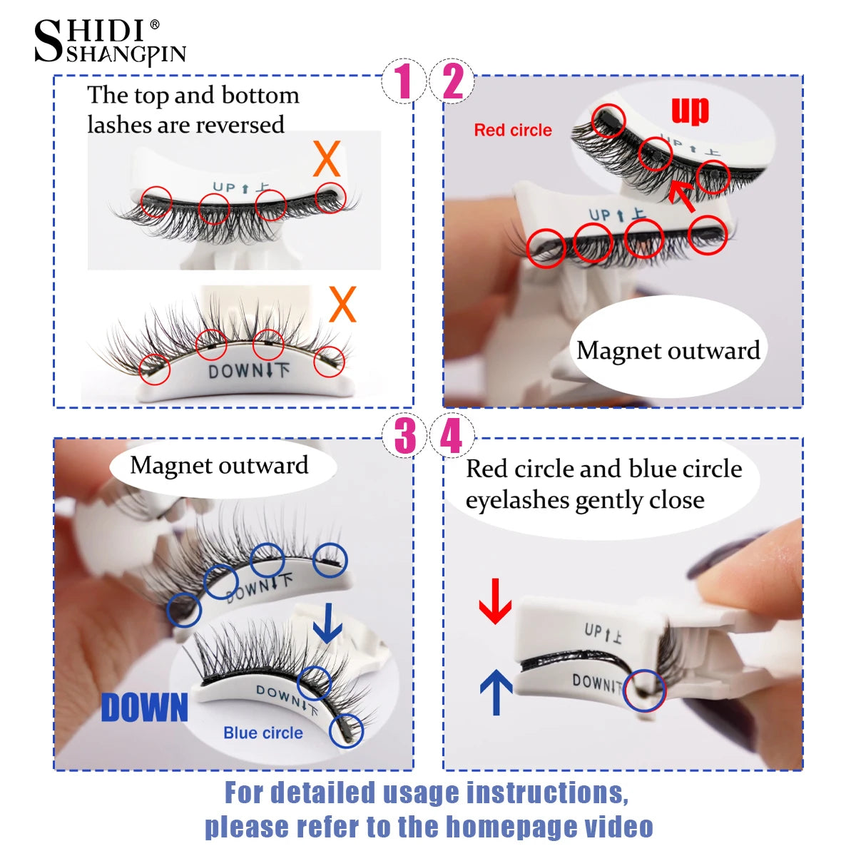 Heiß 1 Paar magnetische Wimpern, handgefertigt, flauschige Nerz-Imitat-Wimpern, wiederverwendbare natürliche falsche Wimpern und magnetische Pinzetten Set Make-up