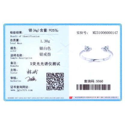 Ailmay Solide 925 Sterling Silber Wassertropfen Form Funkelnder Zirkonia Verstellbarer Fingerring für Frauen Mädchen Geburtstagsfeier Schmuck Geschenk