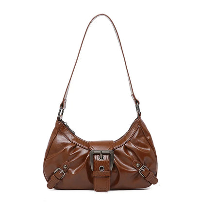 Retro Pleated Hobo Shoulder Bag for Women Hot Selling Maillard Style Underarm Bag Clutch Handbags for Travel Work Shopping