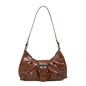 Retro Pleated Hobo Shoulder Bag for Women Hot Selling Maillard Style Underarm Bag Clutch Handbags for Travel Work Shopping