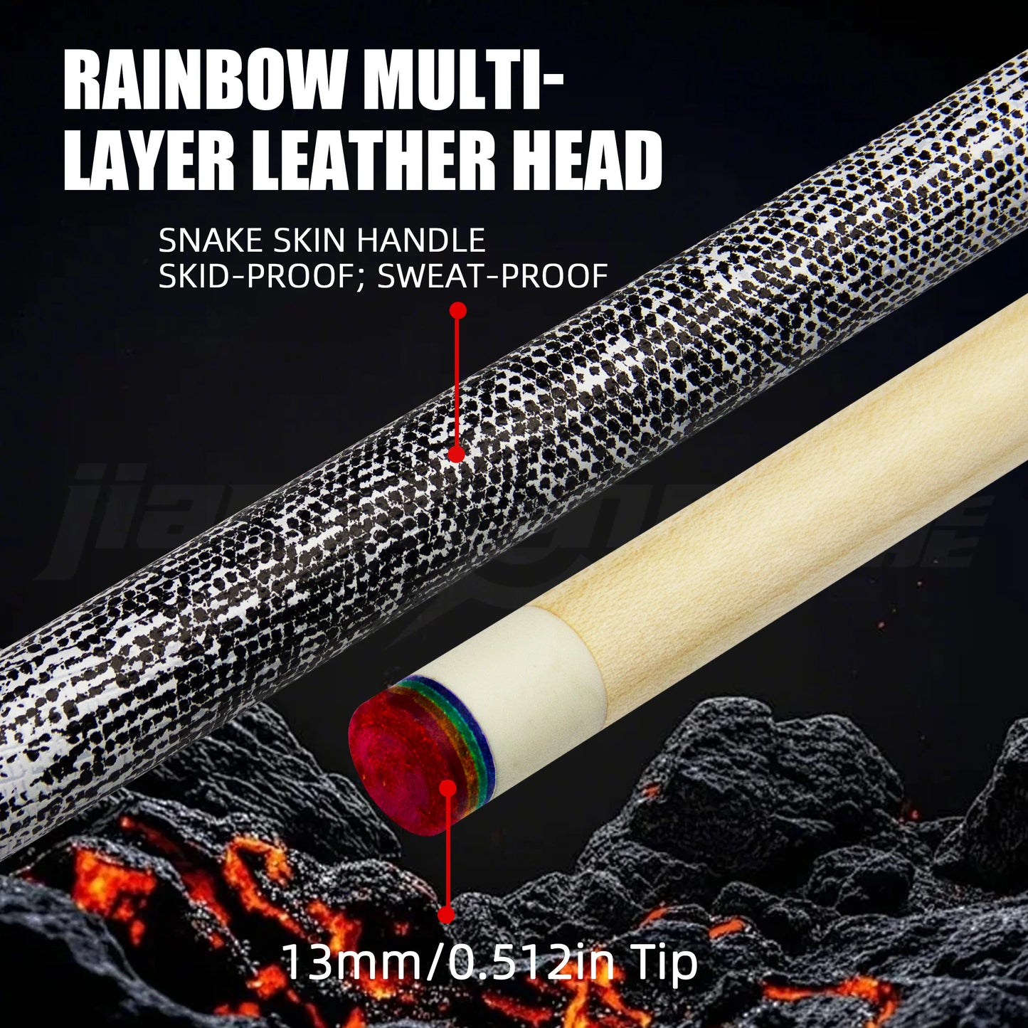Shield Leopard Professioneller Pool Queue Ahornholz 1/2 zweiteiliges Design Uni-loc Schnellverschluss 13mm Anti-Warping Queue-Spitze mit mattem Griff