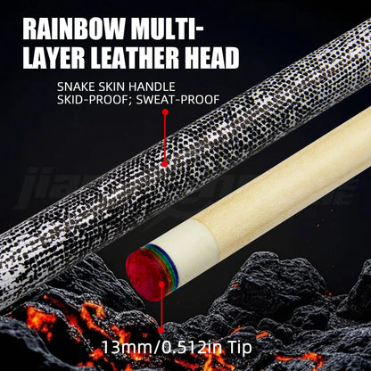 Shield Leopard Professioneller Pool Queue Ahornholz 1/2 zweiteiliges Design Uni-loc Schnellverschluss 13mm Anti-Warping Queue-Spitze mit mattem Griff