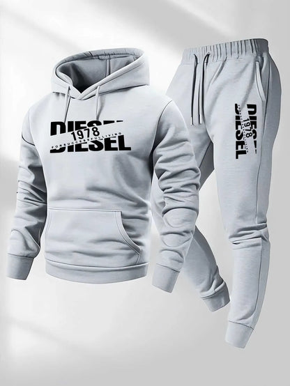 2025 Trendy Autumn and Winter New Hooded Tracksuit Fashionable Casual Sportswear Set, Two-Piece Set