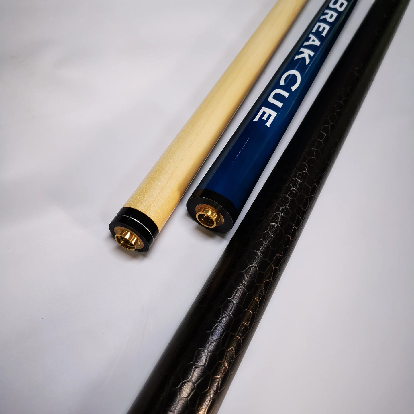13.5mm Maple Wood Blue Color 3-Piece Pounch Break Jump Pool Billiard Cue Stick