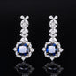 Bellux Fine Jewelry S925 Silver Hot Sale Synthetic Zircon Emerald Sapphire Ruby Luxury Earrings for Women
