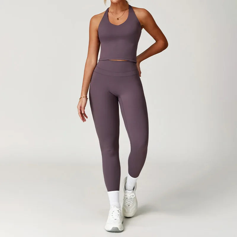 2 Pieces Sportswear Women Yoga Set Gym Clothes Sportswear Yoga Suits Fitness Set Tracksuits Sports Bra Gym High Waist Leggings