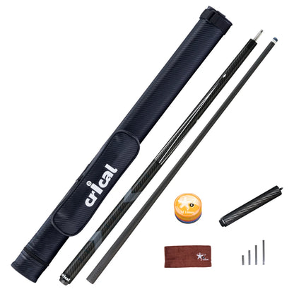 Crical Carbon Fiber Pool Cue Stick Carbon fiber Billiard Cue Stick Kit  low deflection 3/8*8 joint with billar Cases