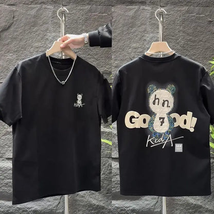 Men's Cartoon Couple T-Shirt – Slim Cotton Tee Shirt